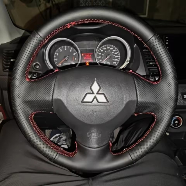 Custom Car Steering Wheel Braid Cover Soft 100% Fit For Mitsubishi Lancer EX 10 Lancer X Outlander Car Products Steering Wrap