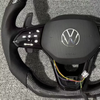 Gloss Carbon Volkswagen VW Jetta Racing Steering Wheel Perforated Nappa Leather Polo Model Steering Wheel