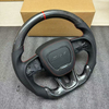 Bright Carbon Fiber Steering Wheel for Dodge Challenger with Leather Airbag Cover
