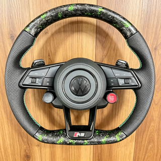 VW Steering Wheel Forged Carbon Fiber Steering Wheel Color Customization Suitable for VW Golf 8 Pro GTI MK7 MK8
