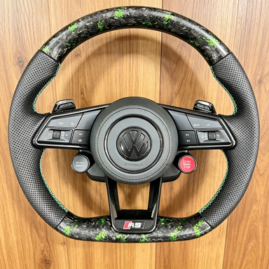 VW Steering Wheel Forged Carbon Fiber Steering Wheel Color Customization Suitable for VW Golf 8 Pro GTI MK7 MK8