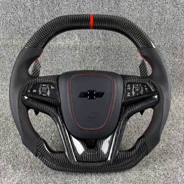 Custom carbon fiber steering wheel for Chevrolet Camaro Bumblebee custom carbon fiber ergonomic grip