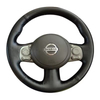 Custom Microfiber Leather Car Steering Wheel Braid Cover 100% Fit For Nissan March Sunny Versa 2013 Almera Auto Accessories
