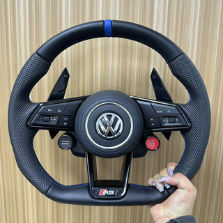 Contrast Stitching Genuine Leather Volkswagen VW Tiguan Steering Wheel For Golf 6 Golf5 MK7 MK6 MK5 MK4