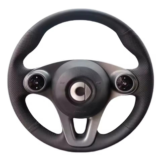 Custom Car Steering Wheel Braid Cover Non-slip Genuine Leather 100% Fit For Smart New Fortwo Forfour 2015-2017 Car Accessories