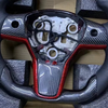 Tesla Custom Real Carbon Fiber Model 3 Yoke Steering Wheel Gloss Carbon Tesla Model X Racing Steering Wheel