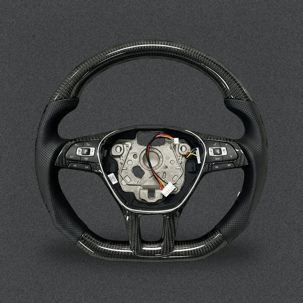 Custom Led Carbon Fiber Steering Wheel Compatible With Vw Golf Mk8,Gti,Gtd,Polo 8,Jetta,Cc And Other Vw Models