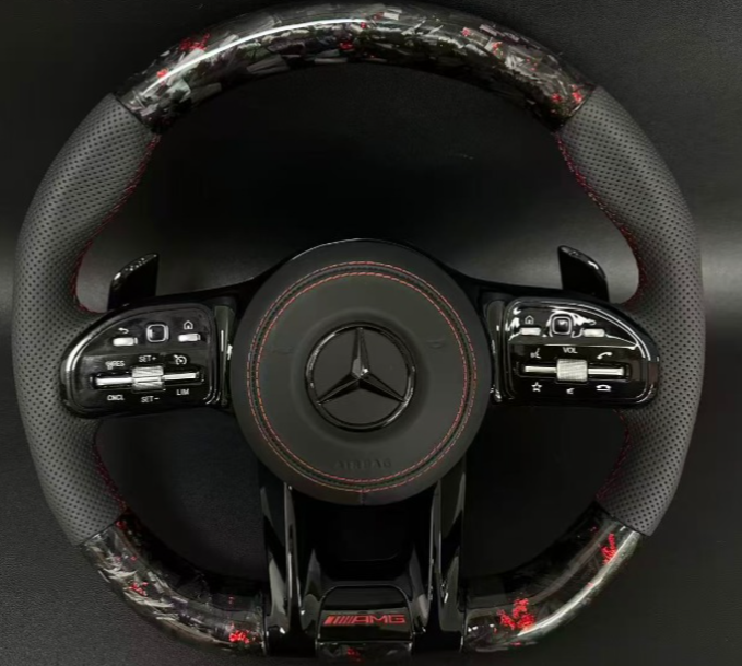 Mercedes AMG CLA 45 W117 2017 GLC GLE 2003-2026 W203-W206 W211-W214 Custom Carbon Fiber Steering Wheel - YINGGENE