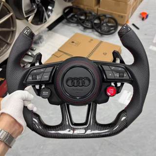 Real Carbon Fiber Racing Steering Wheel for Audi A6 C5 C6 C7 C8 A4 A3