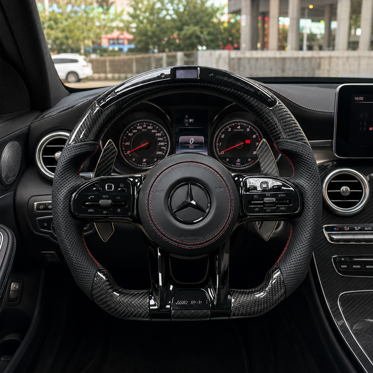 Mercedes-Benz AMG Custom Carbon Fiber LED Sport Steering Wheel | Car Interior Mods