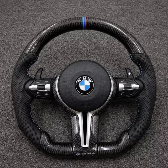 BMW X3 F25 Carbon Fiber Nappa Leather Steering Wheel with M-Color Stripe