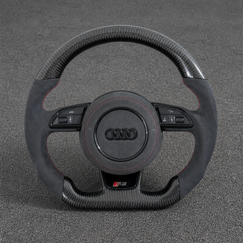 Custom Genuine Carbon Fiber & Napa leather Steering Wheel for Audi Q5 SQ5 8R FY 2008‑2026 Sportback - YINGGENE