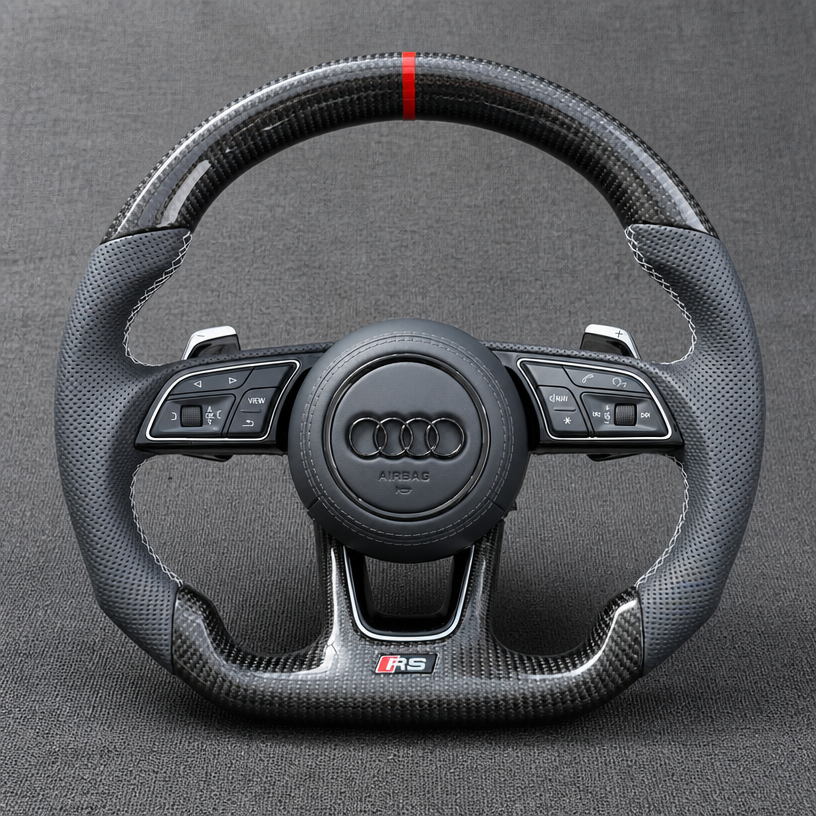 Custom Real Carbon Fiber Steering Wheel for Audi A3 S3 RS3 8L 8P 8V 8Y 1996-2026 - YINGGENE