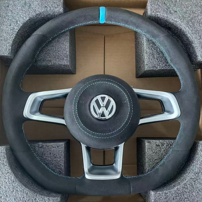 Sport perforated leather steering wheel for Volkswagen, aftermarket auto modification interior accessory