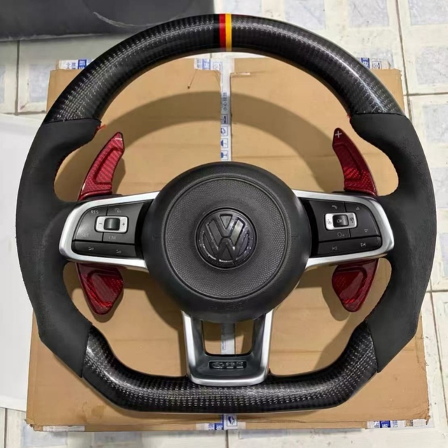 Sport perforated leather steering wheel for Volkswagen, aftermarket auto modification interior accessory