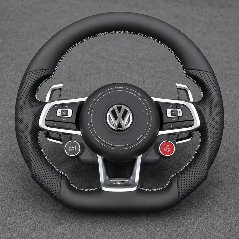 Volkswagen Golf 7 5G1 MQB GTI Golf R 2012-2017 Custom Nappa Genuine Leather Steering Wheel - YINGGENE