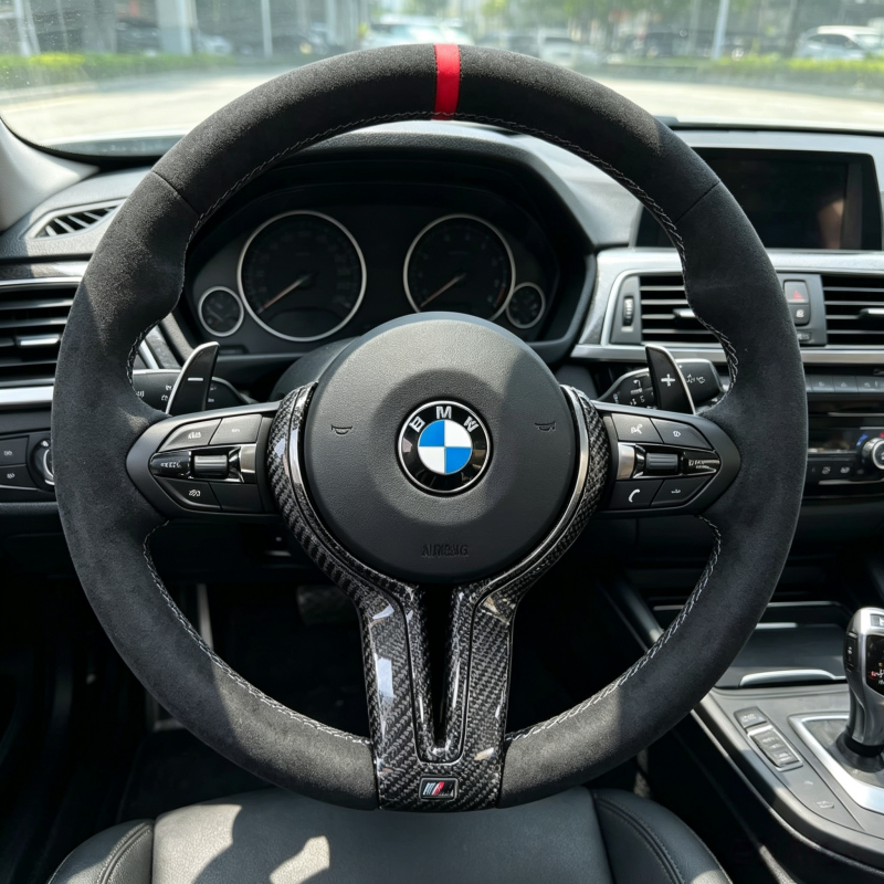 Non destructive installation of BMW steering wheel