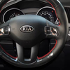 Custom Car Steering Wheel Braid Cover Carbon Fiber Genuine Leather 100% Fit For Kia Sportage 3 2011 2012 2013 2014 Kia Ceed 2010