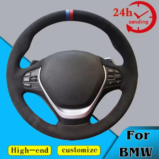 Custom Suede Car Steering Wheel Cover 100% Fit For BMW F20 F45 F30 F31 F34 F32 F33 F36 118i 120i 125i 218i 228i 420i 430i 435i