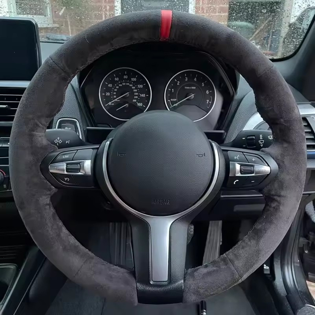 Custom Steering Wheel Braid Cover Suede 100% Fit For BMW F87 M2 F80 M3 F82 M4 M5 F12 F13 M6 F85 X5 M F86 X6 M F33 F30 M Sport