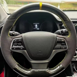 Custom Car Steering Wheel Braid Cover Soft 100% Fit For Hyundai Elantra 4 2016-2019 Solaris 2017-2019 Car Products Steering Wrap