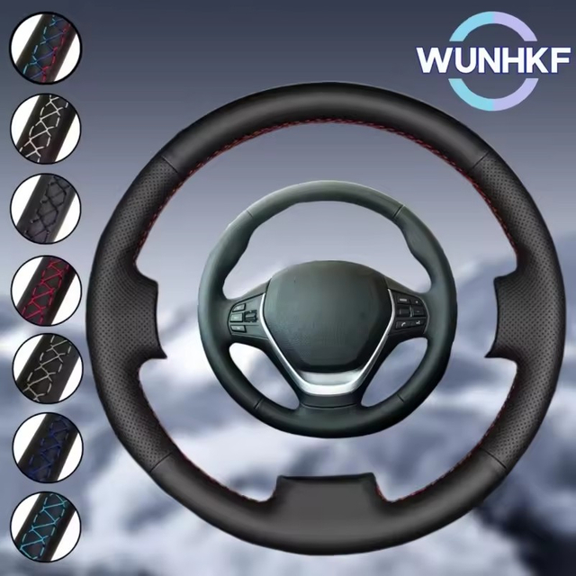 Custom Car Steering Wheel Braid Cover 100% Fit For BMW F20 F45 F30 F31 F34 2013-2018 F32 F33 F36 Car Products Steering Wrap