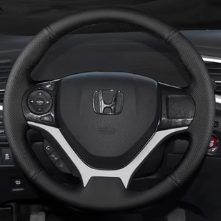 Custom Genuine Leather Car Steering Wheel Braid Cover 100% Fit For Honda Civic Civic 9 2012 2013 2014 2015 Car Accessories