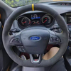 Custom Car Steering Wheel Cover Suede 100% Fit For Ford Focus (RS | ST | ST-Line) 2015-2018 Kuga (ST-Line) Ecosport (ST-Line)