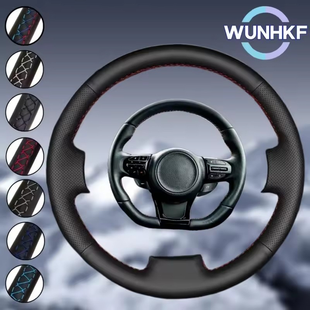 Custom Car Steering Wheel Braid Cover Non-Slip And Comfortable 100% Fit For Kia K5 Optima 2014 2015 Car Products Steering Wrap