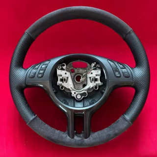 Custom DIY Car Steering Wheel Cover E46 325i E53 X5 Genuine Leather Suede Steering Wrap Cover Car Accessories For BMW E39