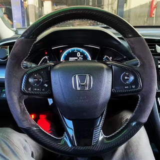 Custom Car Steering Wheel Braid Cover Soft 100% Fit For Honda Civic 10 X CR-V CRV Clarity 2016-2022 Car Products Steering Wrap