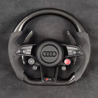 Bright Carbon Fiber Spliced Alcantara Steering Wheel Suitable for Audi Models A5 A6L A7 TT Q5 S4 S RS5 RS6 RS7