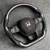 Gloss Carbon Honda Odyssey Racing Steering Wheel Perforated Nappa Leather Honda Civic Si EX LX Model Steering Wheel