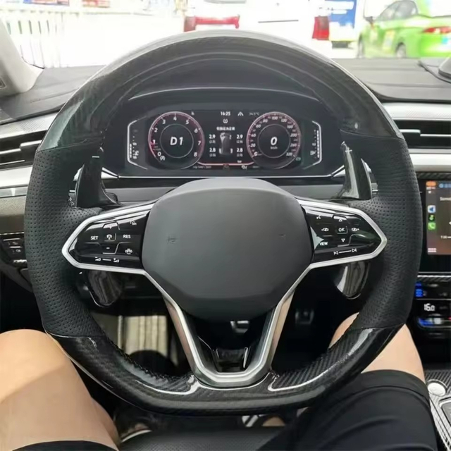 Car Steering Wheel Cover Carbon Fiber Genuine Leather For Volkswagen VW Golf 7 6 MK7 MK6 MK5 NK4 NK3 MK2 Polo Passat B8 Tiguan