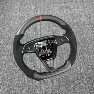 Tesla Custom Matte Carbon Fiber Model 3 Y Steering Wheel Ergonomic Custom 12 O'clock Ring Tesla Steering Wheel