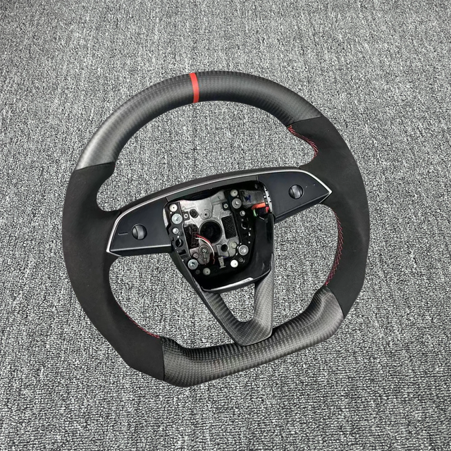Tesla Custom Matte Carbon Fiber Model 3 Y Steering Wheel Ergonomic Custom 12 O'clock Ring Tesla Steering Wheel