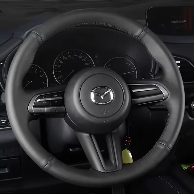 Custom Car Steering Wheel Braid Cover Genuine Leather 100% Fit For Mazda 3 Axela 2019 2020 2021 CX-30 2020 2021 MX-30 2020 2021