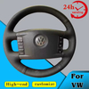 Custom DIY Car Steering Wheel Braid Cover 100% Fit For Volkswagen VW Touareg Phaeton 2002-2010 Auto Interior Accessories