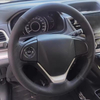 DIY Car Steering Wheel Cover Microfiber Leather Ventilation Braid Black For Honda CRV CR-V 2012-2015 Automotive Accessories