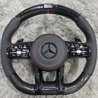 Mercedes A B C S Class Custom Carbon Fiber Steering Wheel with LED Shift Lights