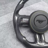 True Carbon Fiber Steering Wheel for Ford Mustang with LED Thumb Carbon Plate