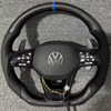 Gloss Carbon Volkswagen VW Jetta Racing Steering Wheel Perforated Nappa Leather Polo Model Steering Wheel