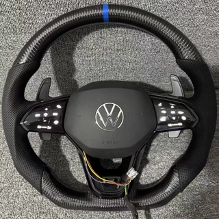 Gloss Carbon Volkswagen VW Jetta Racing Steering Wheel Perforated Nappa Leather Polo Model Steering Wheel