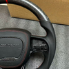 Bright Carbon Fiber Steering Wheel for Dodge Challenger with Leather Airbag Cover