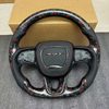 Dodge Forged Carbon Fiber Steering Wheel for Charger Challenger SRT with Leather Airbag Cover
