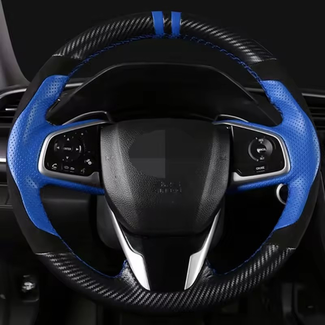 Custom DIY Car Steering Wheel Cover 100% Fit For Honda Civic 10th Gen 2016 2017 2018 Auto Interior Accessories Steering Wrap