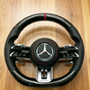Mercedes Aftermarket Forged Carbon C63 AMG Steering Wheel Perforated Nappa Leather Mercedes W220 W221 W222 Model Steering Wheel