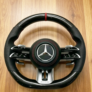 Mercedes Aftermarket Forged Carbon C63 AMG Steering Wheel Perforated Nappa Leather Mercedes W220 W221 W222 Model Steering Wheel