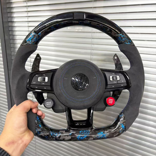 VW Aftermarket Forged Carbon Fiber Golf 8R Steering Wheel Forged Custom Carbon Fiber VW Steering Wheel