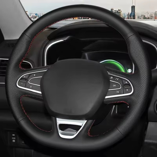Custom Car Steering Wheel Braid Cover Genuine Leather 100% Fit For Renault Kadjar Koleos Megane Talisman Scenic Espace 2015-2018